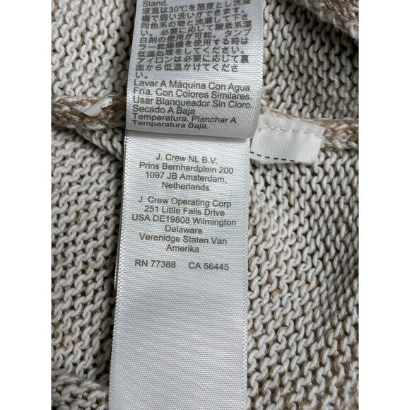 J Crew Relaxed Cotton-Linen Blend Beach Sweater Womens Size L Beige Long Sleeves - Picture 6 of 8